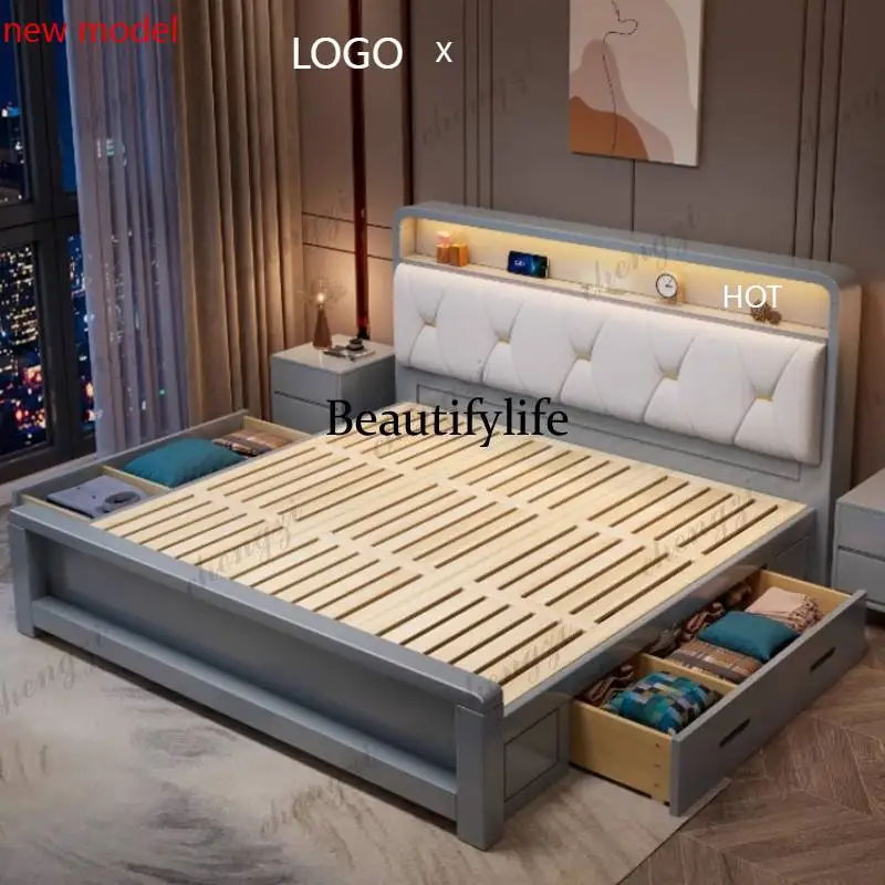 

M138 Adults Double Bed Accessories Mattresses Freeshippings Bunker Double Bed King Loft Letto Matrimoniale Furniture