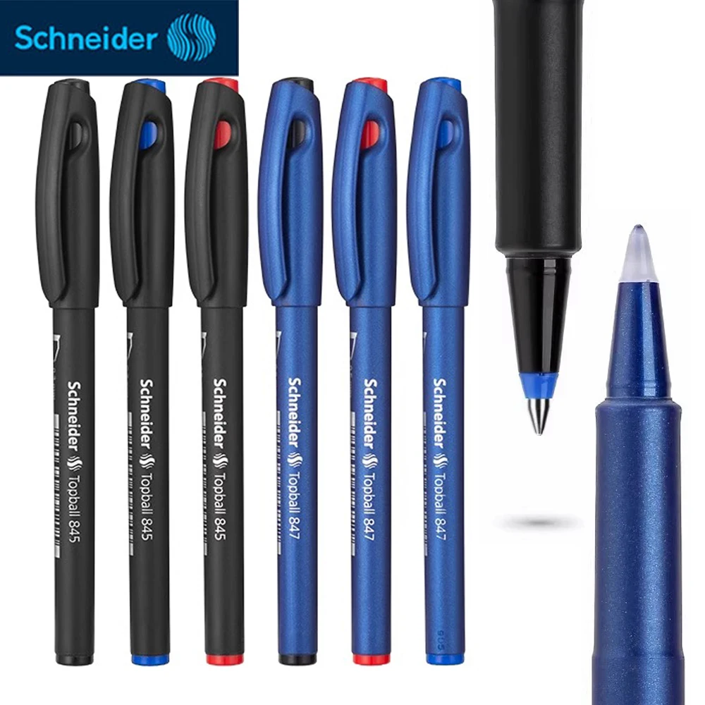 Bolígrafos de Gel Schneider Topball de Alemania, líquido recto 847/845, secado rápido, 0,3/0,5mm, gran capacidad, suministros escolares y de oficina, 5 uds.