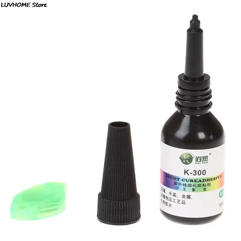 10ml UV Glue UV Curing Adhesive K-300 Transparent Crystal And Glass Adhesive With UV Flashlight