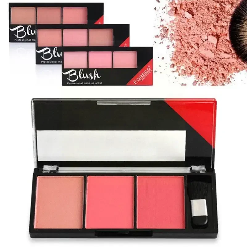 Palette de fard à joues pour le visage, blush naturel, facile à porter avec les femmes, pinceau de couleurs, poudre de maquillage