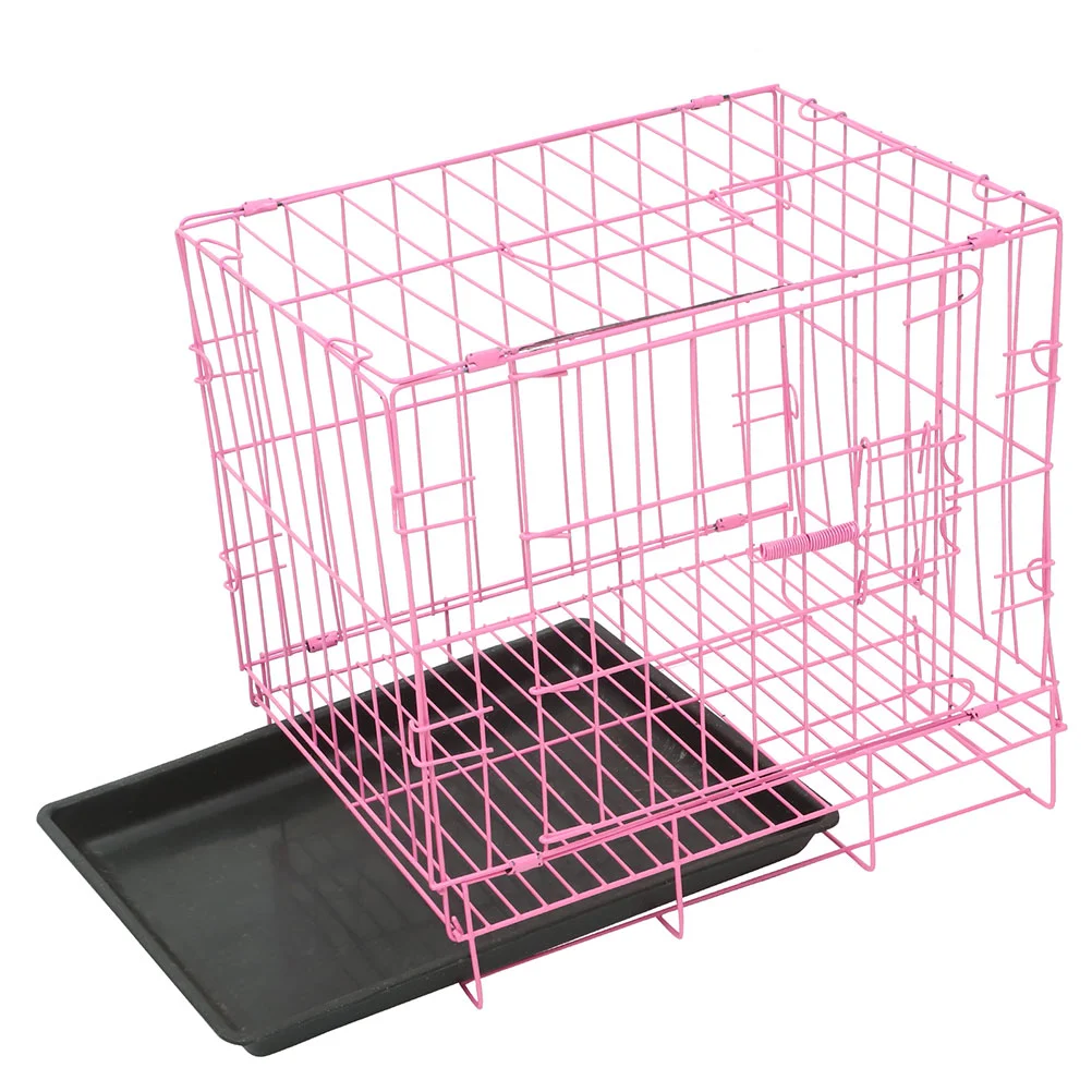 

Pink Foldable Dog Crate Metal Wire Cage For Small Dogs Animal Cages Cats Dog Cage For Small Dogs Dog Crate Pink Dog Cages Cat Ca