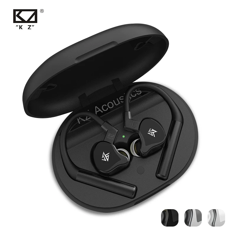 KZ E10 TWS earphone BT 5.0, Headset olahraga Hybrid dengan kontrol sentuh nirkabel 1DD + 4BA, peredam bising dan Bass