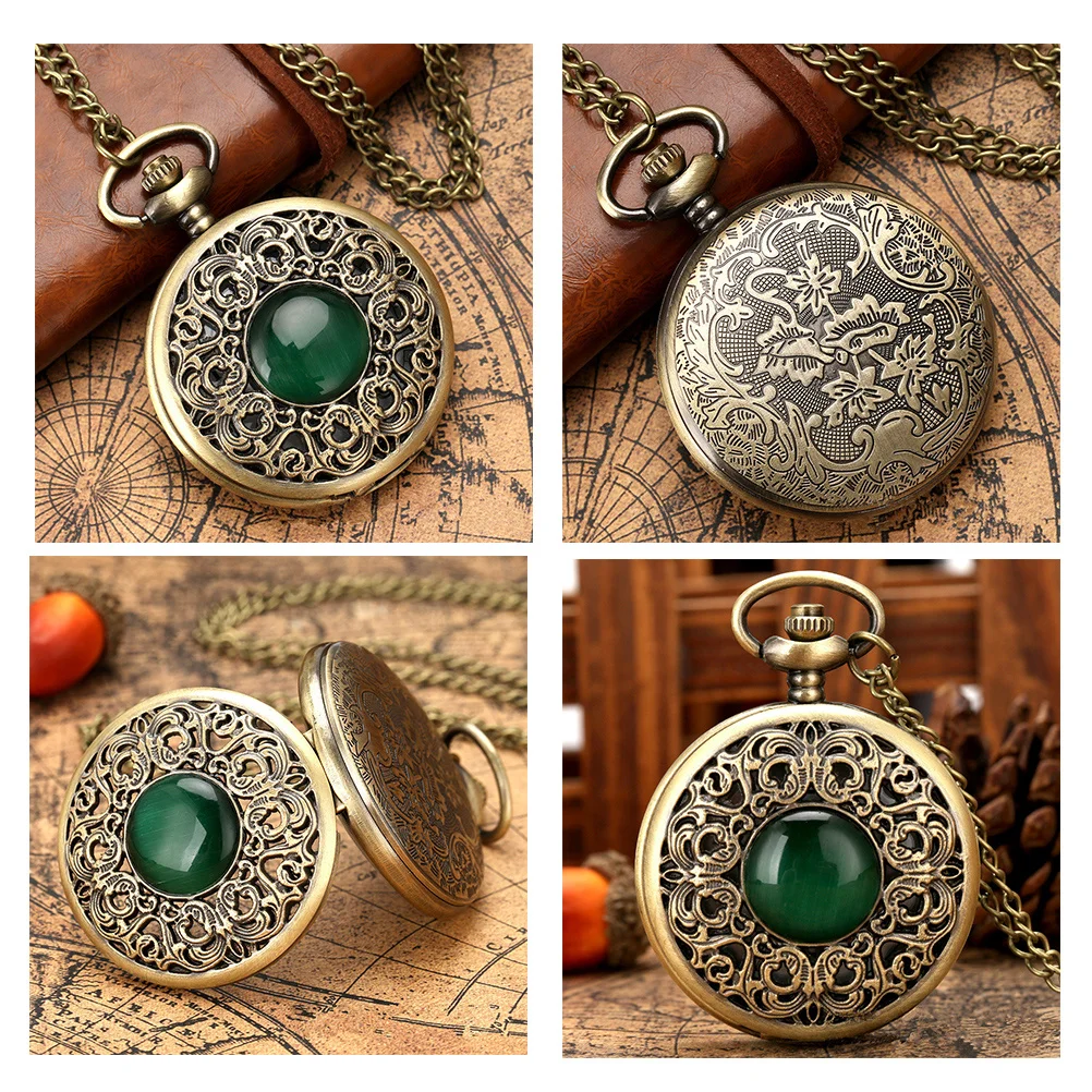 Reloj colgante en relieve con diseño hueco de bolsillo Vintage para hombre, cadena decorativa, movimiento de concha, reloj de bolsillo Retro, 1 ud.
