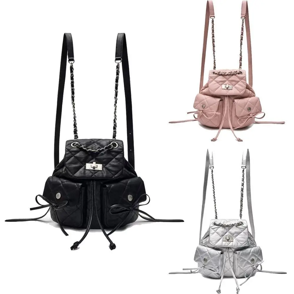 Matin Kim Double Pocket Quilting Mini Backpack Ningning Style Lightweight Unisex