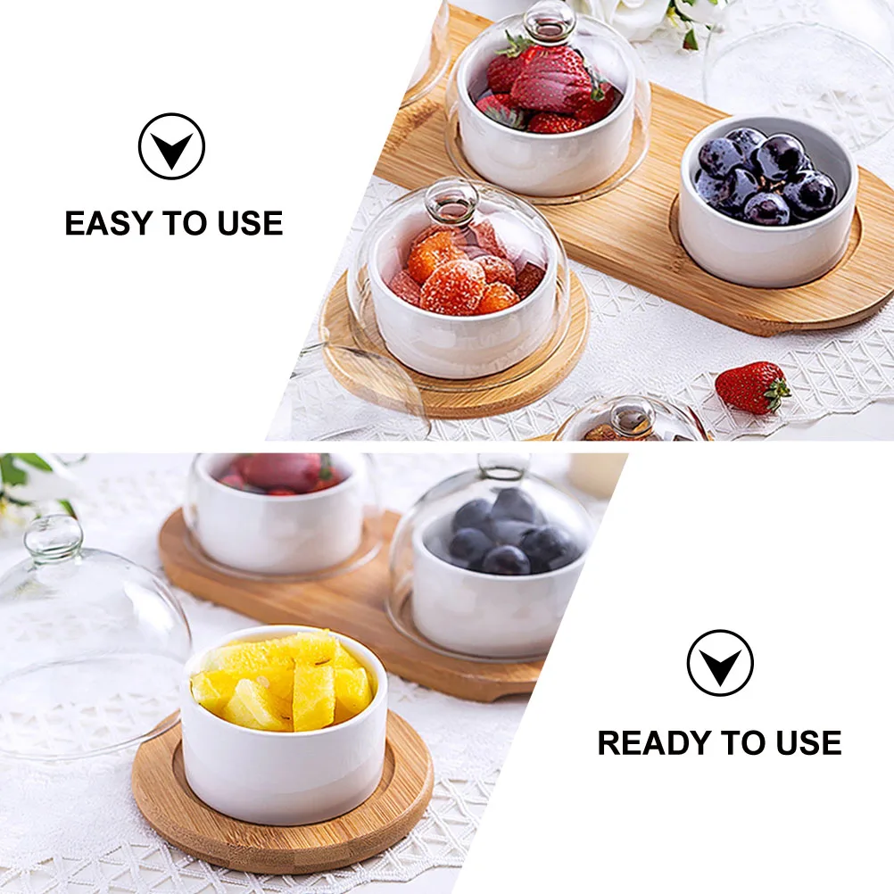 

Ceramic Dessert Bowl Salad Pudding Household Tableware White Kitchen Supplies Fruit Plate Display Container Reusable For