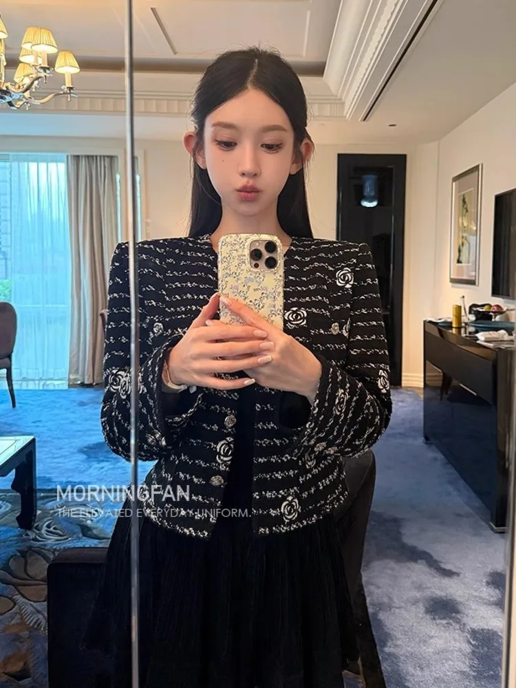 Giacche di tweed con piccola fragranza di lusso francese di alta qualità per le donne Moda casual Fried Street Cappotti corti Capispalla vintage