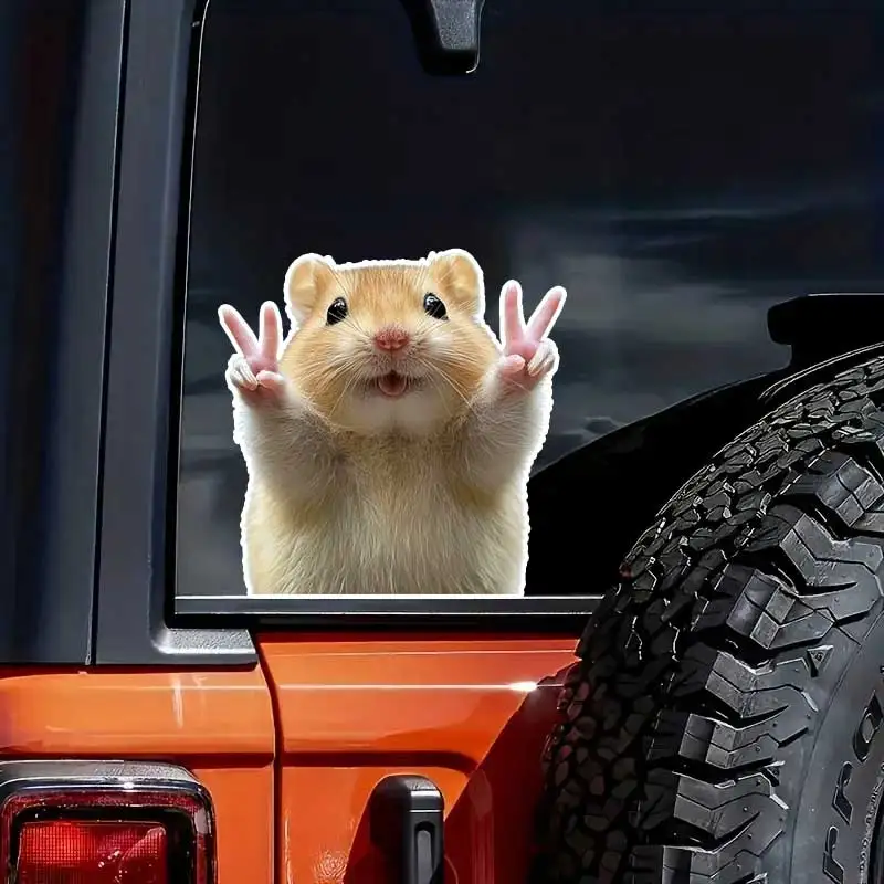 

Happy Hamster Car Sticker Vinyl Decal Waterproof Rear Window Motorcycle Camper Bumper Truck Laptop Decoration SH1606