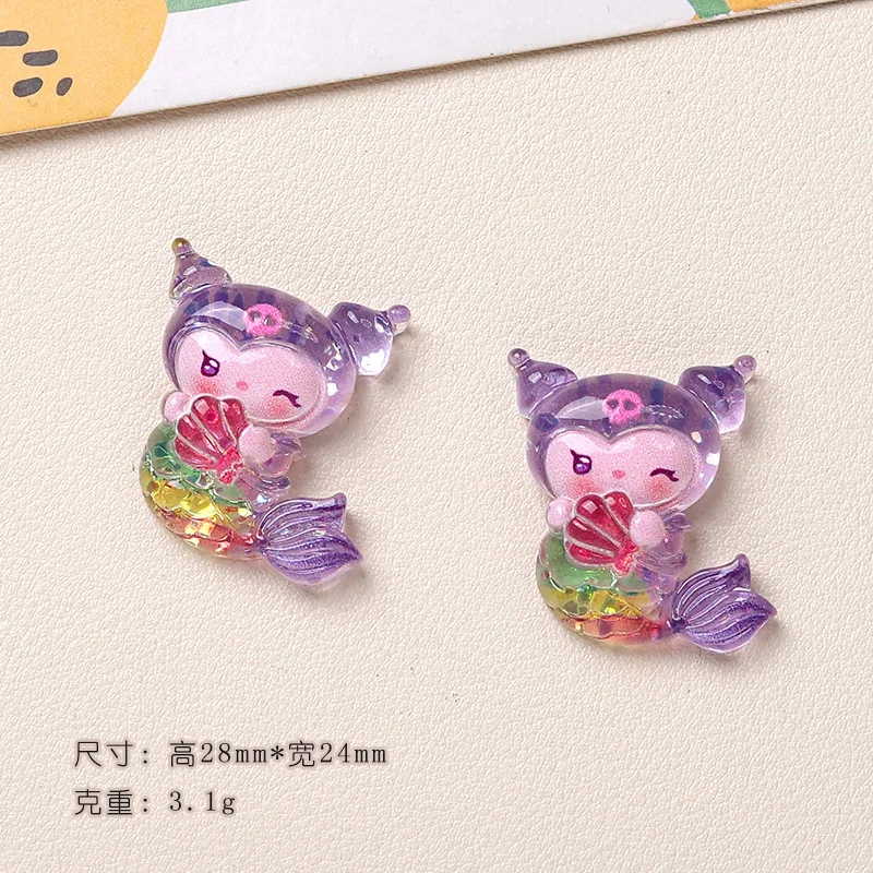 

5 шт. сверкающие кабошоны из смолы Sanrio с плоской задней частью, материалы для изготовления ювелирных изделий своими руками, мусорный чехол ручной работы, подвески