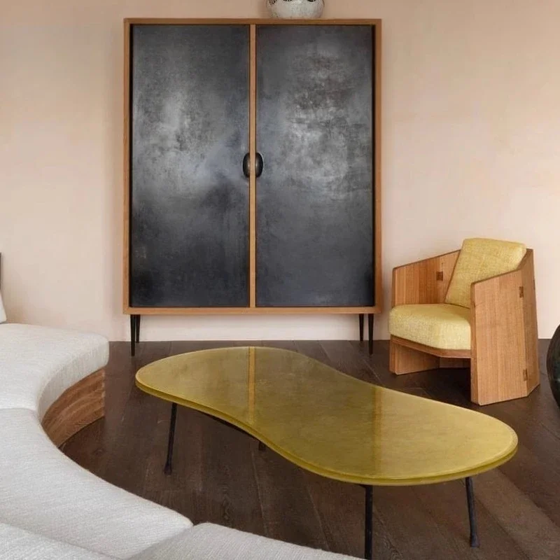

Casting hot melt crystal coffee table creative light luxury modern coffee table living room home