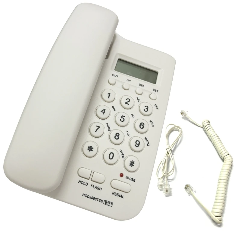 Wired Telephone Desktop Telephone Fixed Telephone Caller ID Telephone Front Desk Home Office with Call Display Telephone E65C