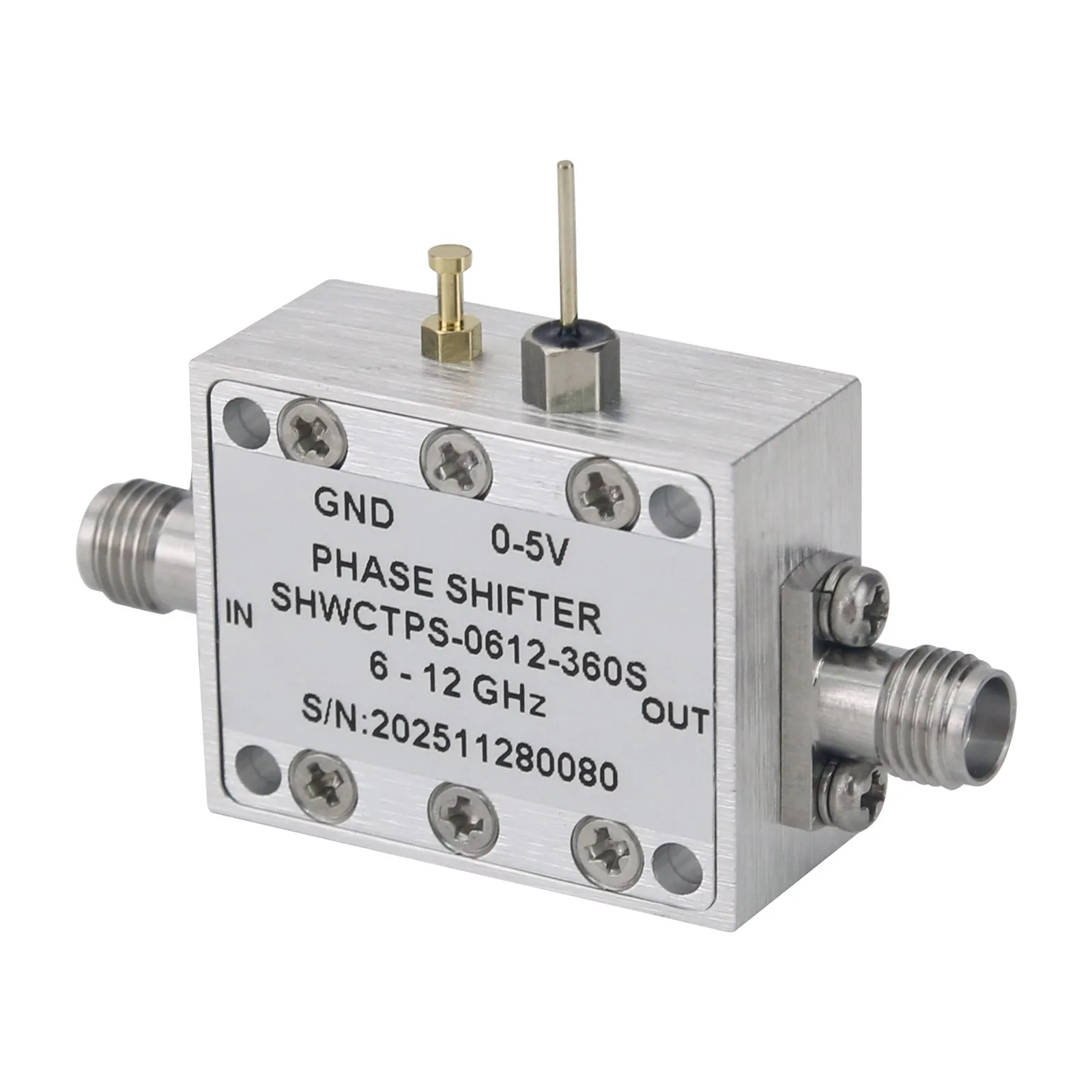 Gold Seller 6000-12000MHz 0-600 Degree Electrically Controlled Analog Phase Shifter with S-MA Female Connector