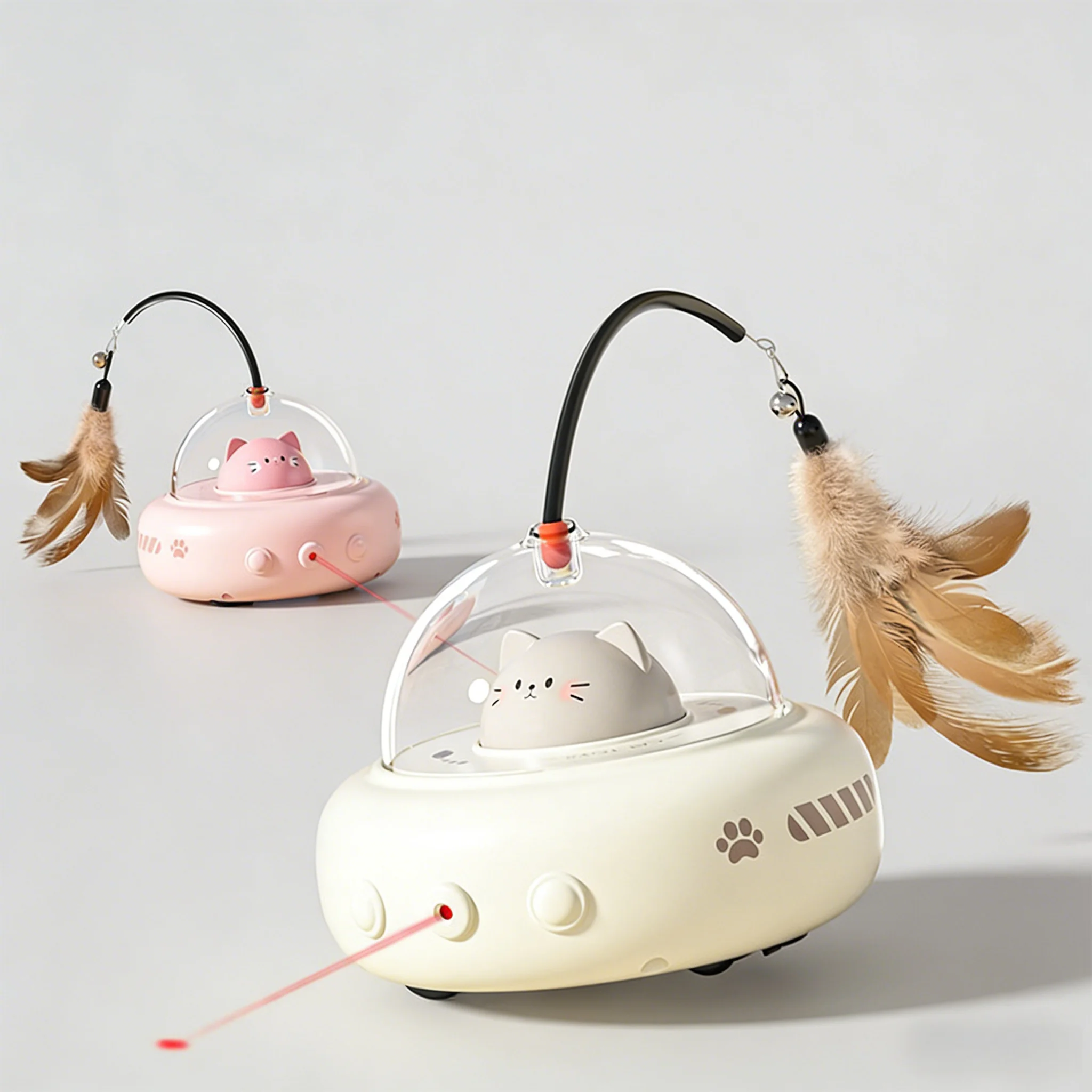 

Electric Cat Interactive Toy Cat Teaser Wand Pet Toys With Feather Rechargeable Electric Sensing Pet Toys for Chasing Training