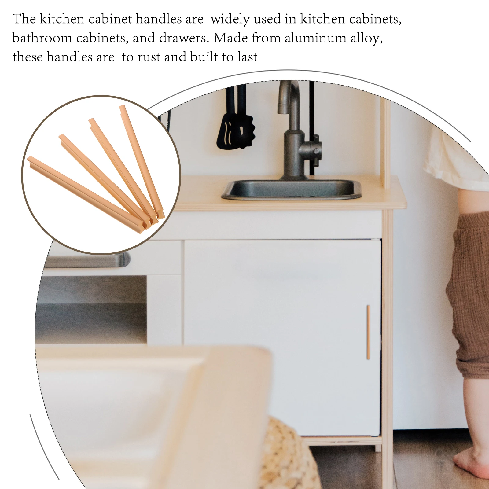 

4 Pcs Cabinet Handle Drawer Pulls Kitchen Handles Lengthen Hardware Cabinets Door Aluminum Alloy