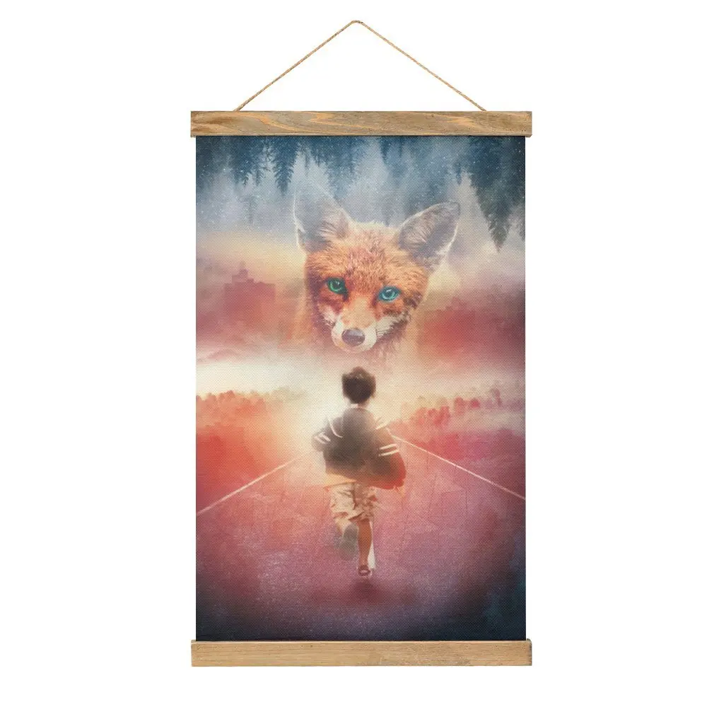 Funny Fox And Boy Classic For Sale Canvas Hanging Picture Craft Decoration Humor Graphic Office   Painting Style Hang Pictures