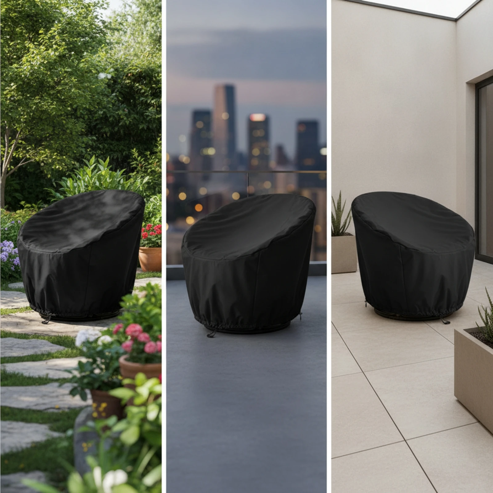 Outdoor Chair Cover with Drawcord Resistant Patio Chair Cover Dustproof Year-Round for Balcony, Porch