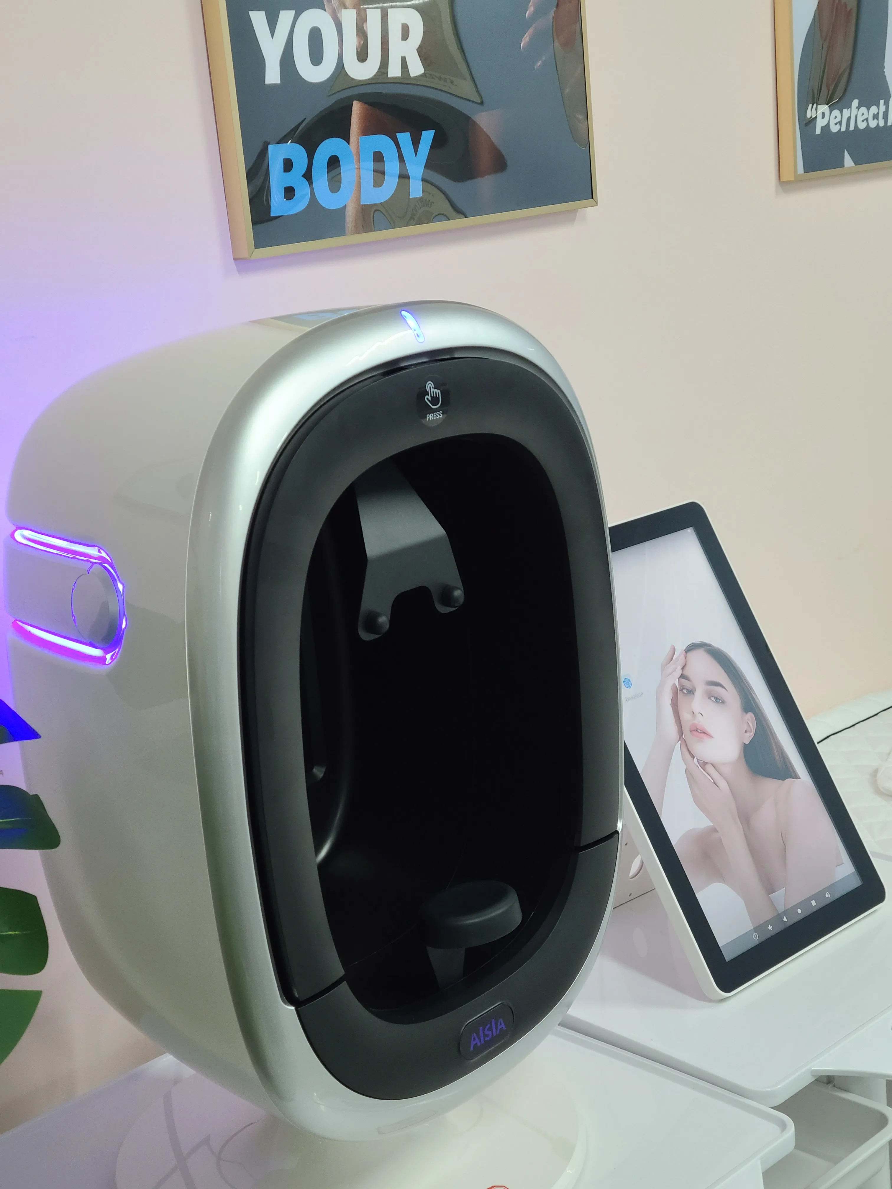 Tecnologia profissional 3d espelho análise facial digital testador grande gerenciamento de dados detector de pele máquina analisadora