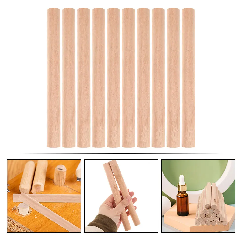 

10Pcs Wooden Dowels for Crafts Multi-Purpose Wood Dowel Rods No Burrs Safe for Hands Crafting Making Accessories Bulk Use
