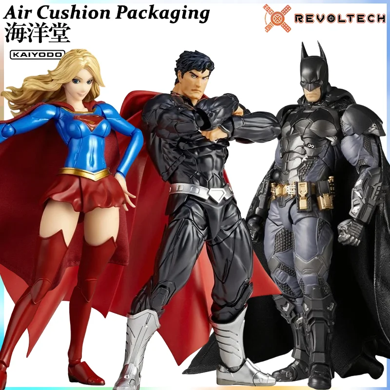 Оригинальные фигурки Kaiyodo Revoltech AMAZING YAMAGUCHI: Бэтмен (Arkham Knight), Супермен (Black Ver), Комикс-фигурки, Модели, Игрушки