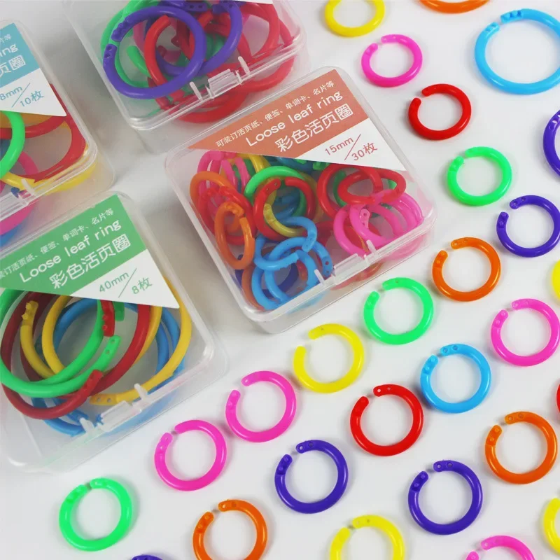 15/20/28/40 мм пластиковый кольцевой переплет DIY альбомы круг с отрывными листами обручи для книг открытие офисные переплетные принадлежности фотоальбом