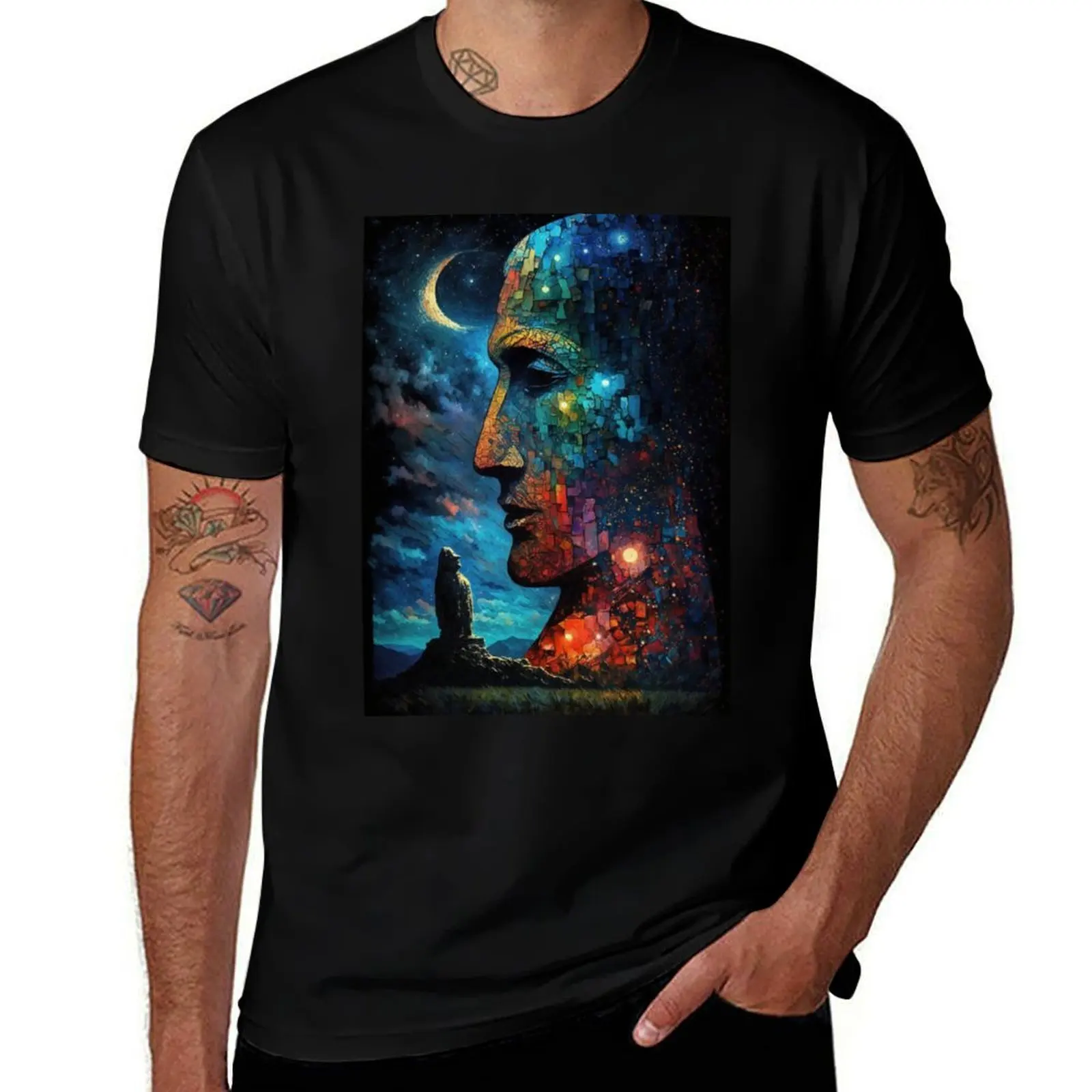 

Easter Island Night T-Shirt oversizeds cute clothes funny shirt cotton baggy shirts T-shirt men