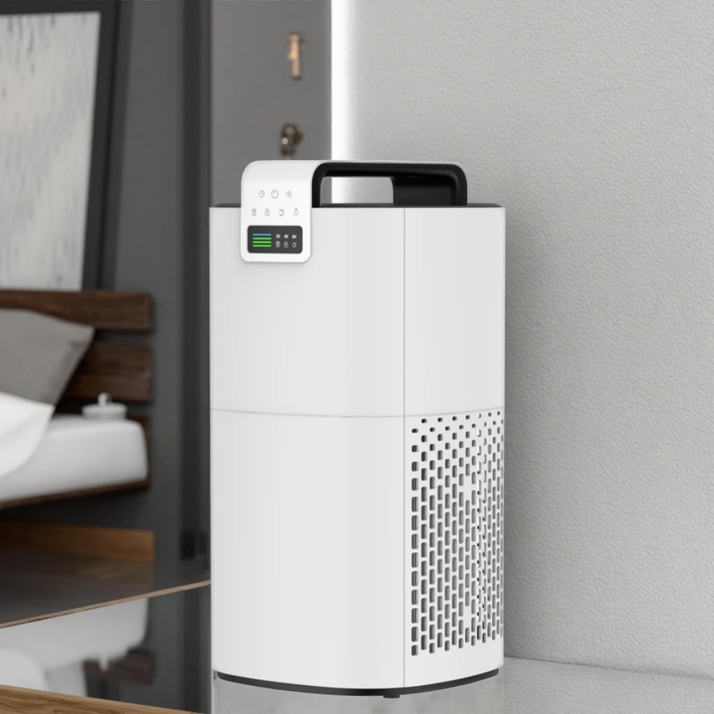 

Умный бытовой очиститель воздуха с датчиком, многофункциональный, с угольным фильтром, ароматерапией, портативный, электрический