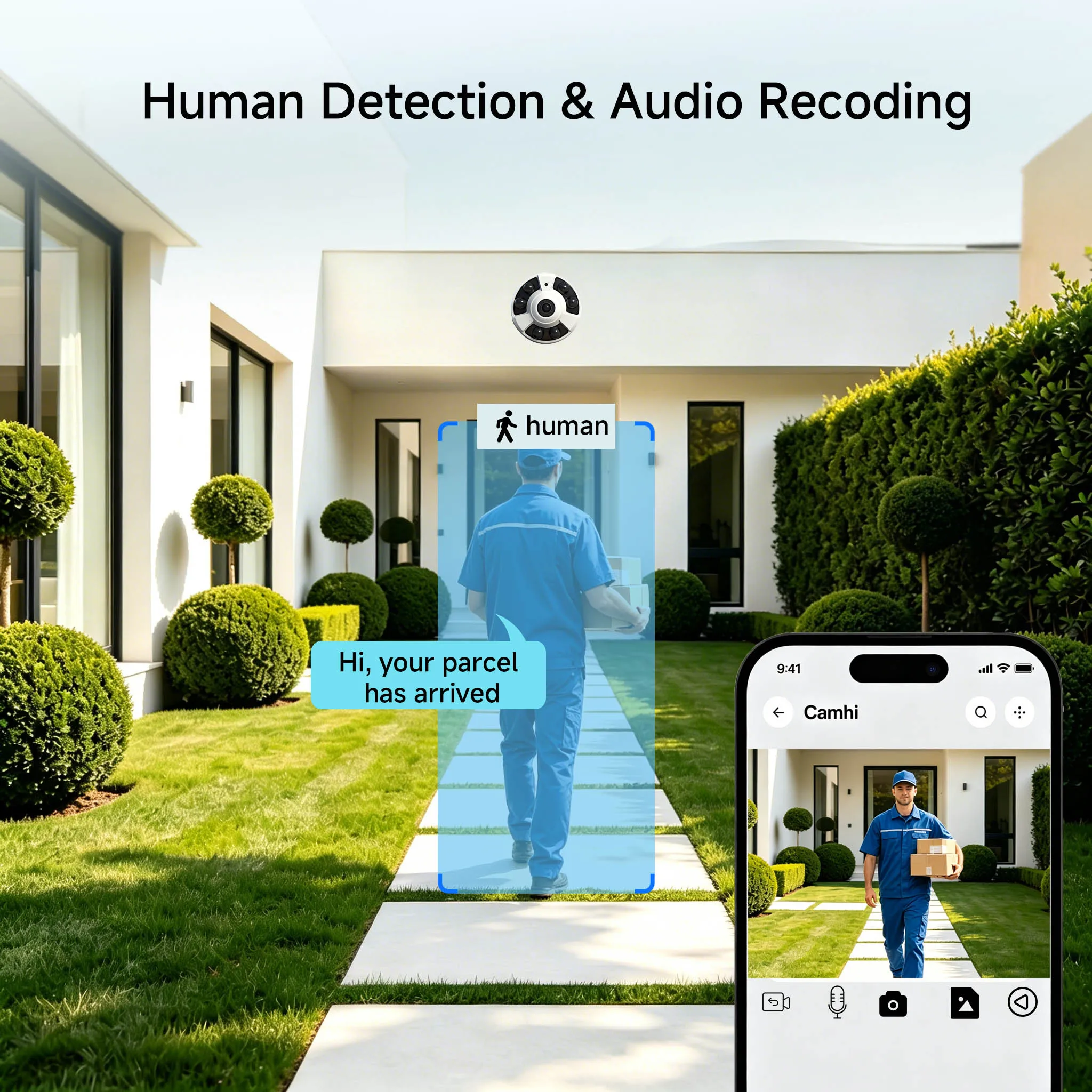 BFMore WIFI 8MP Security IP камера 180°Panoramic 1.8mm Fisheye Lens outdoor wifi камера 4k AI Human Detect 5MP Audio Recoding