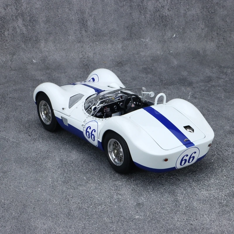 New Cmc 1:18 Maserati Birdcage Tip61 Birdcage #66 Blue And White Simulated Alloy Miniature Die-Casting Car Model Custom Toy Gift