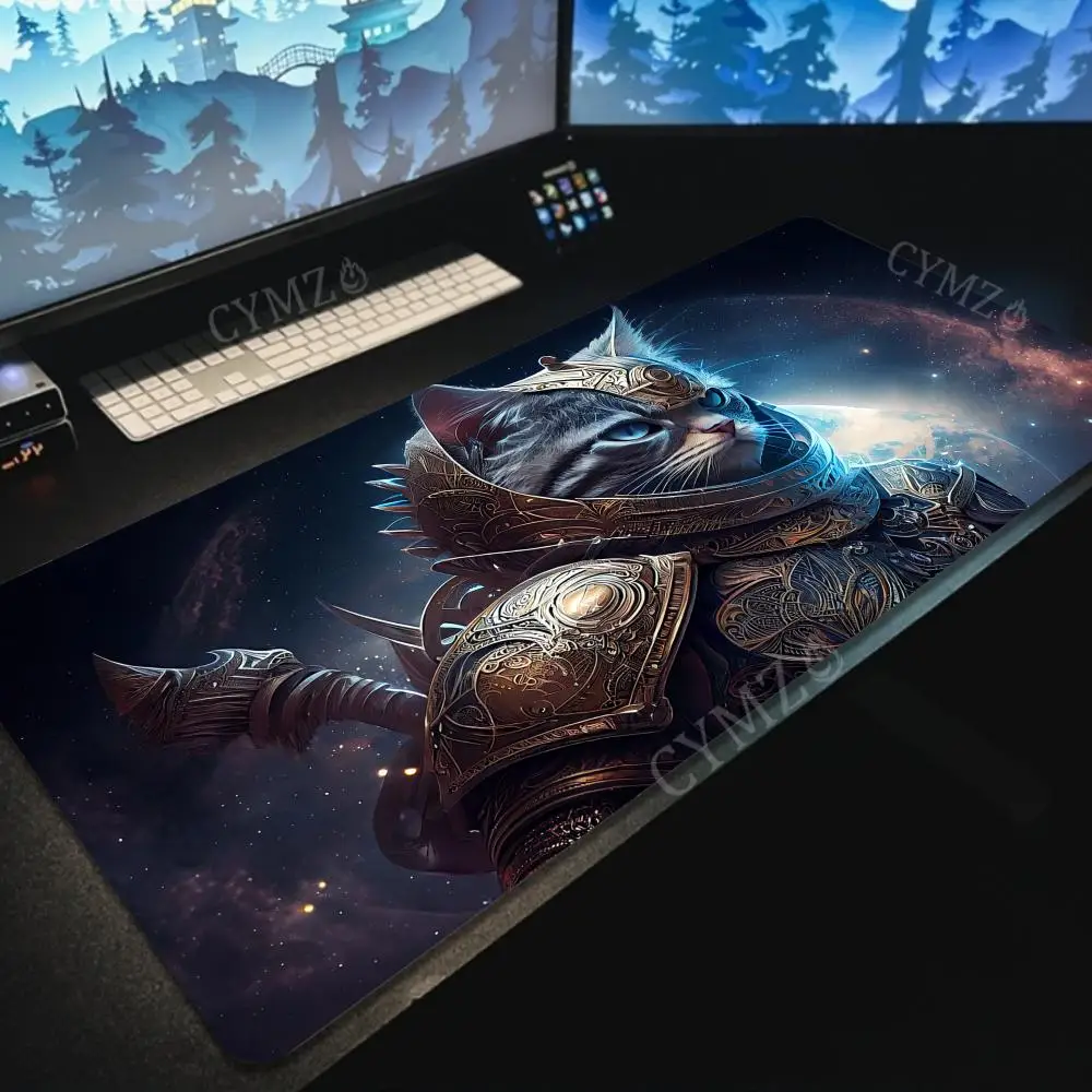

Gorgeous Cat Warrior Design gaming Mouse Pad Desk Mat Non-Slip Gaming mats pc accessories keyboard mousepad Office carpet