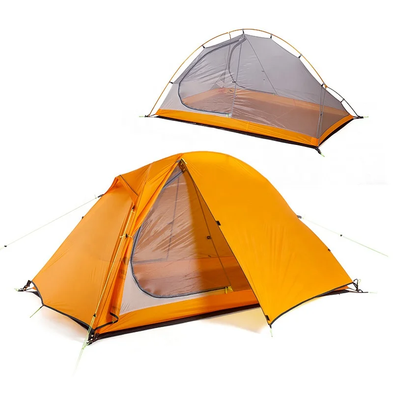 

YYHC-Aluminium Ultralight Backpacking Mountain Tent Portable Double Door Camping 4 Season Tent