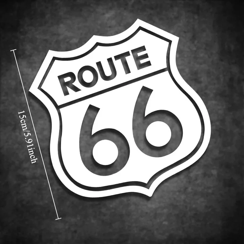 Route 66 Motorcycle Car Decal Sticker Waterproof for Window Triangle Window