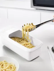 Microwave Noodles Pasta Cooker With Strainer Eco-Friendly Plastic Spaghetti Vegetable Steamer Dishwasher Kitchen Accessories New