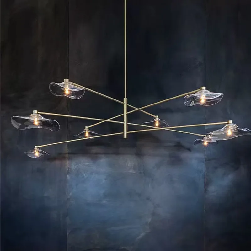 

2025 New Stained Glass Pendant Lamp Flush Mount Iron Brass Gold Black Silver Dimmable Ceilings Lustre Modern