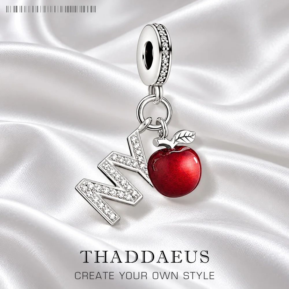 Charm Pendant NY Appel For Women Men Spring Real 925 Sterling Silver New York Trendy Gifts
