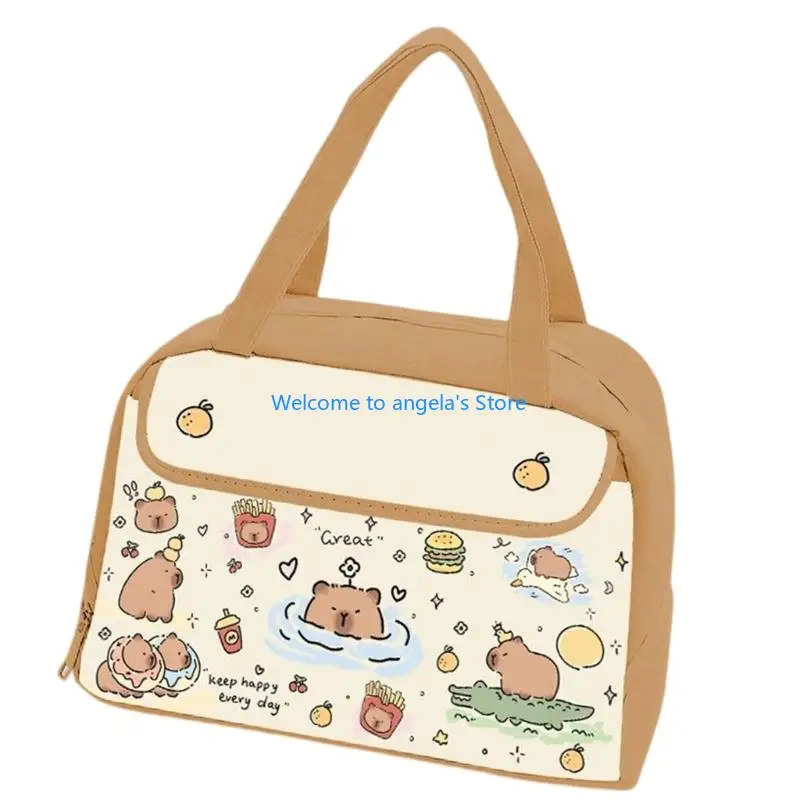 X4YC Isoliertes Mittagsbeutel wasserdichtem Mittagessen mit Cartoon Capybara Print