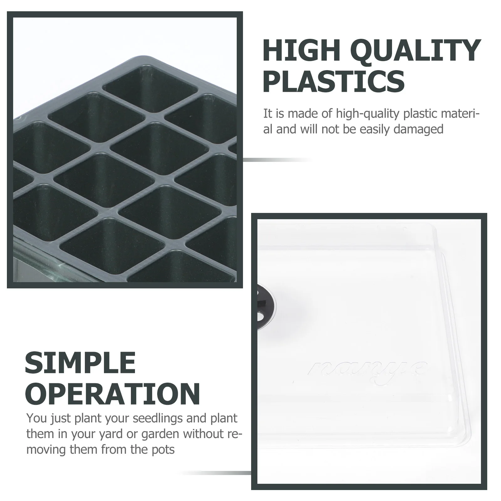 2 قطعة 24-خلية صندوق إنبات النبات الثقيلة البلاستيك صينية الحضانة لبدء البذور حديقة تزايد عدة الخضار كاتب #1