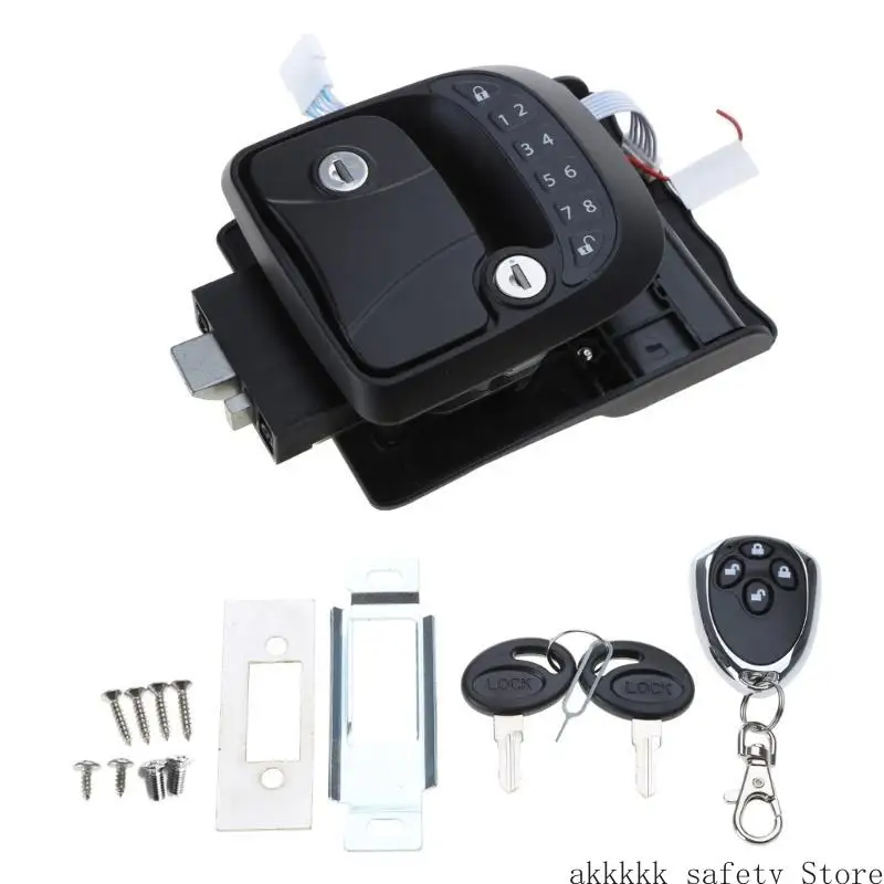 

XXFF RV Remote Lock Entry Door for Latch Lock Anti-theft Lock for Travel Trailer Motorhome RV Security Supplies
