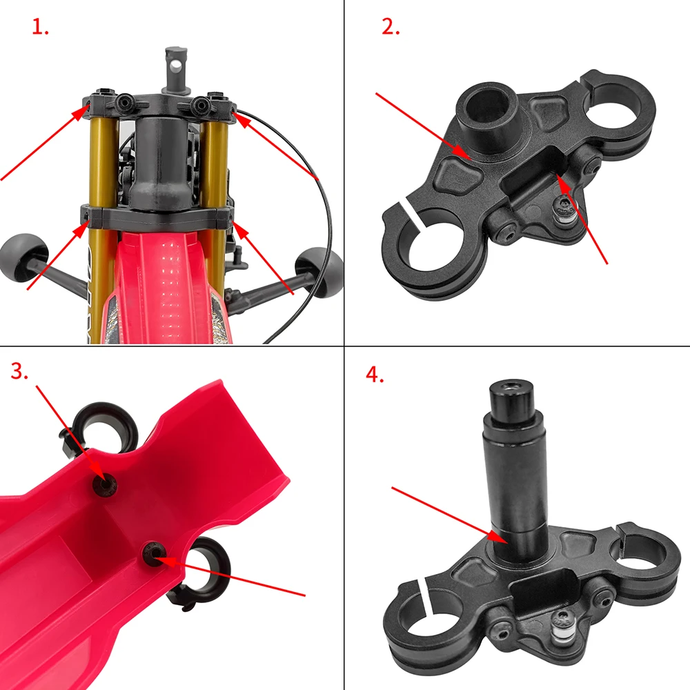 TRINOOD Set di triple morsetti in lega di alluminio 7075 per parti Promoto-MX per moto RC 1/4