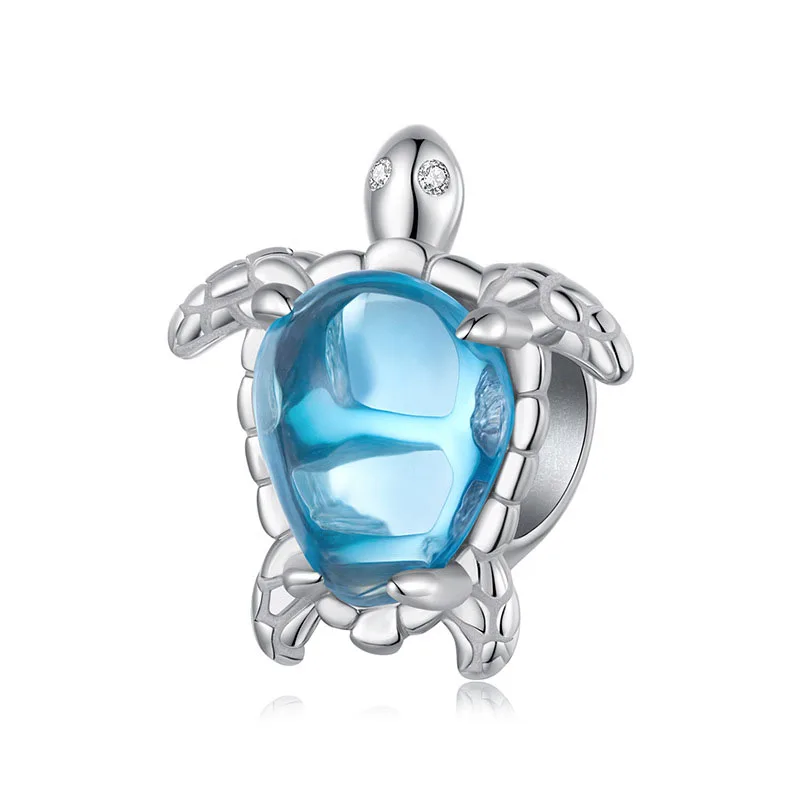 

New S925 Silver Beads Women Zircon Turtle DIY Loose Beads Stamp S925
