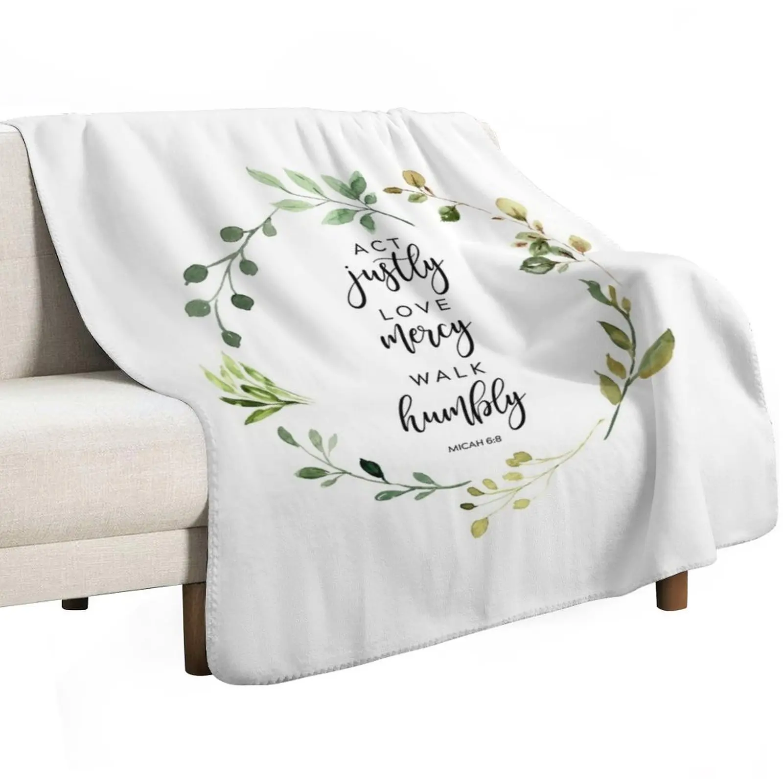 Act Justly Love Mercy Walk Humbly Throw Blanket Lightweight Warm Blanket for Indoor Outdoor Use