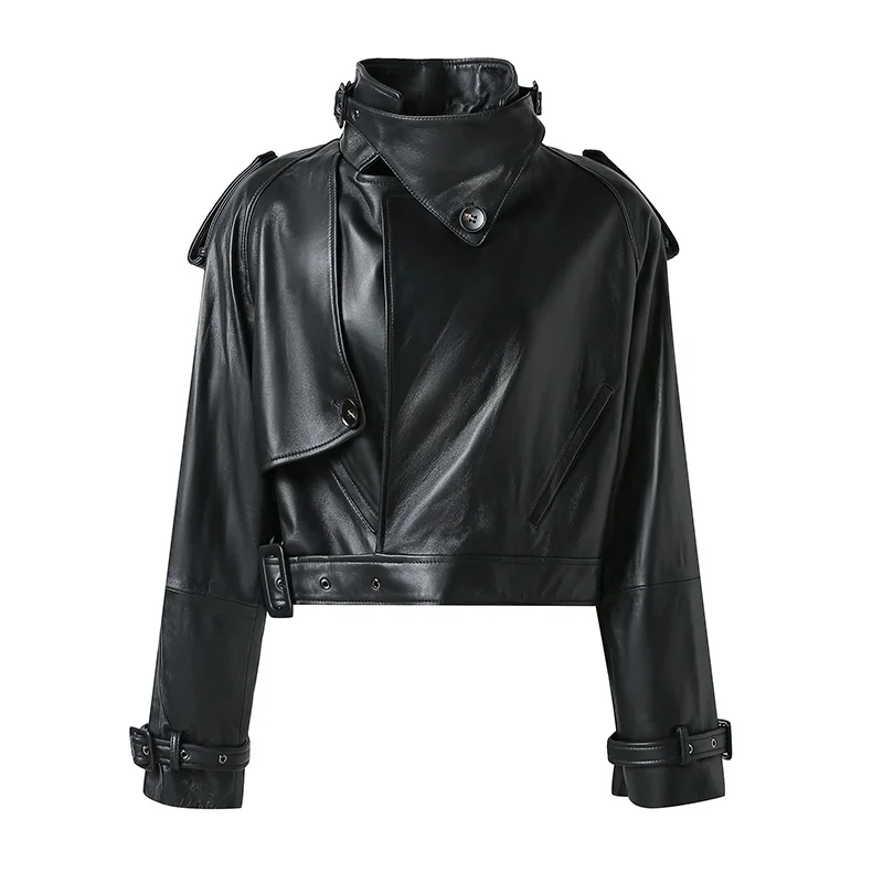 New Coming Hot Sale Leather Bomber Jacket Women Genuine Leather Jacket