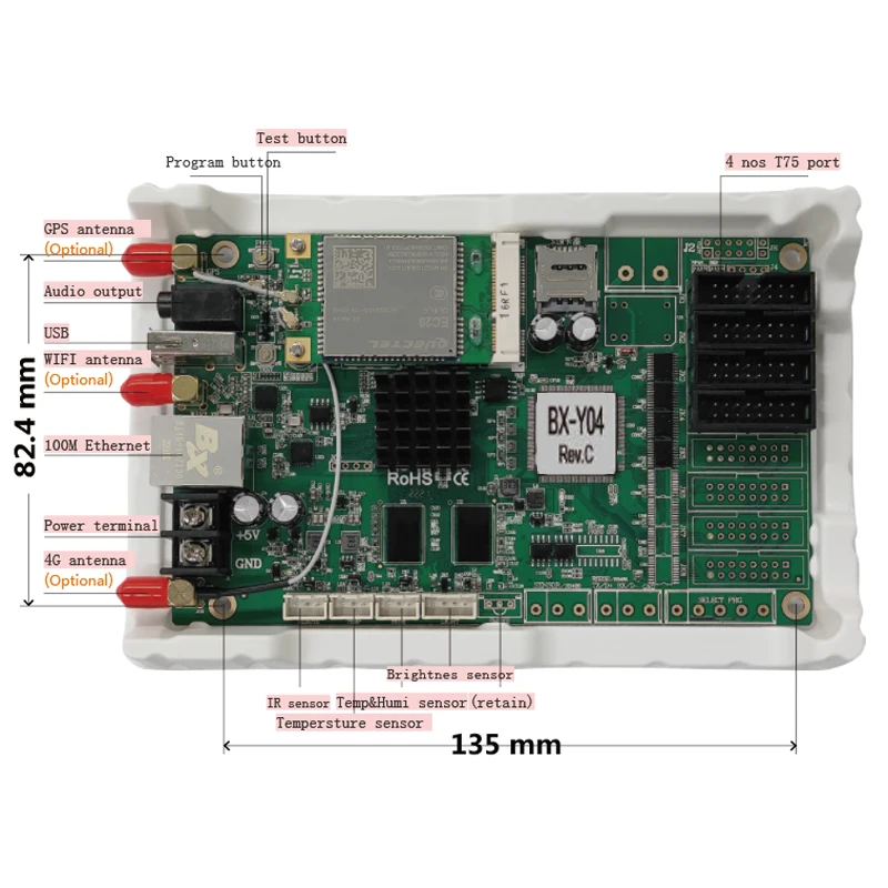 Onbon BX-Y04 Wireless Asynchronous Full-color Control Card, Lamppost Screen, Small Advertising machine, Wireless cluster control