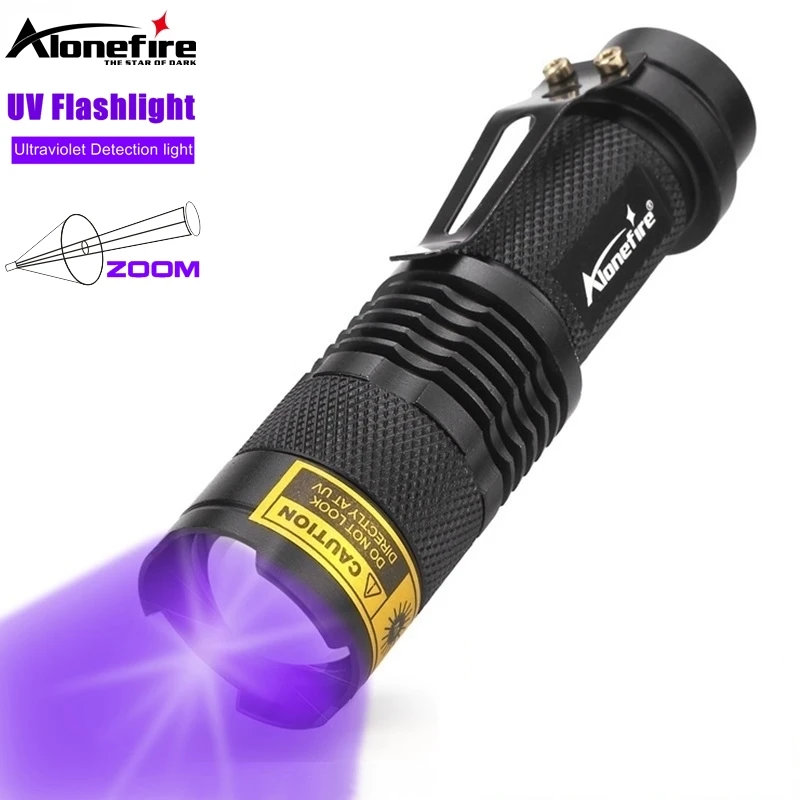 Zoom latarka UV 395/365nm palnik UV zwierzę domowe kotka grzybica rudy pieniędzy skorpion Marker z niewidzialnym atramentem światło do wykrywania fluorescencji