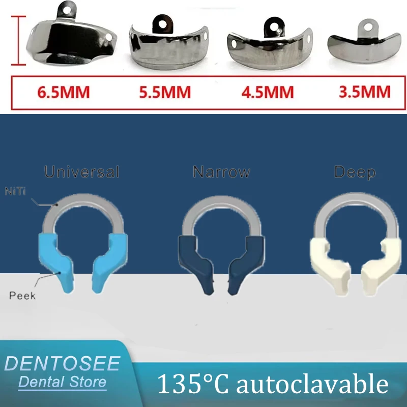 

Dental NiTi Clamping Rings Kit Sectional Matrix System w/ Metal Bands for Molar Restoration Universal/Narrow Fit