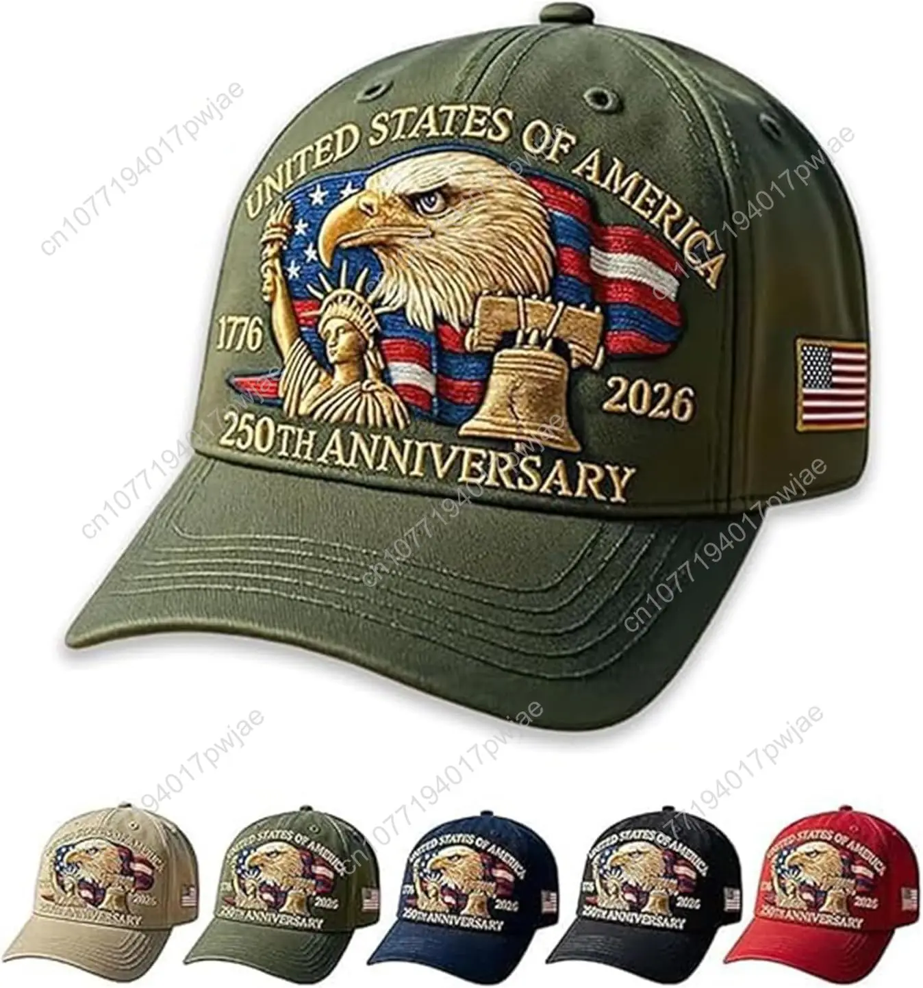 

US 250th Anniversary Celebration Hat, Adjustable Retro Bald Eagle Patriotic Cap for Men Women
