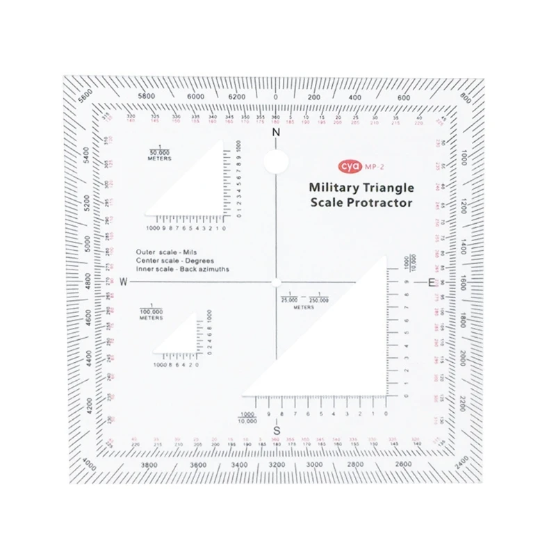 MilitaryProtractor for Sea/Land Navigation Adventures MGRS USNG Coordinate Scale TransparentTopographical Map Scale