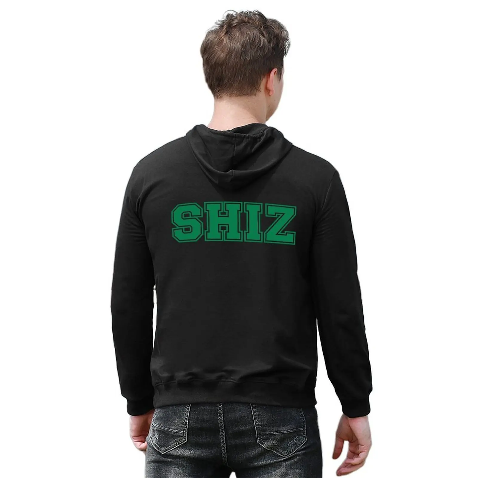 Shiz (أخضر) ملابس شتوية بغطاء للرأس ملابس رجالية ملابس رجالية قميص بقلنسوة ملابس رياضية