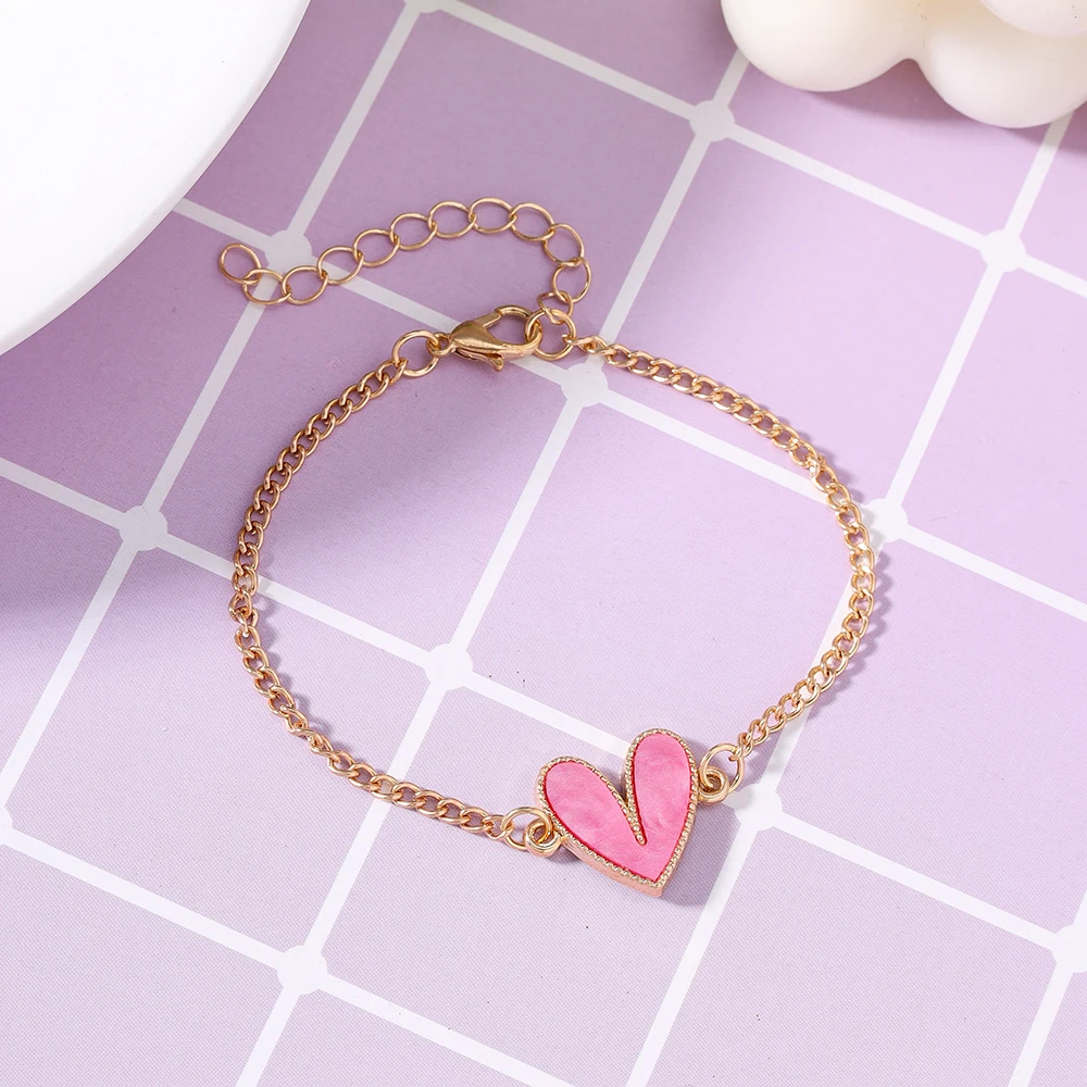 Aihua 10 Farben Modisches Neues Design Vergoldetes Herz-Armband für Frauen und Mädchen Süße Herz-Schmuckgeschenke – Detail 4