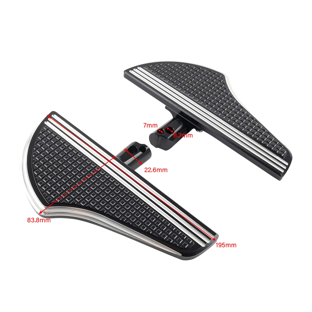 Pair Motorcycle Rear Passenger Defiance Floorboards Male Mount Foot Pegs CNC Pedal For Harley Touring Electra Glide Dyna
