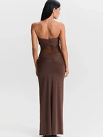 Weird Puss Knot Chest Wrap Dress Women Y2K Ruched Mesh Patchwork Sleeveless Skinny Stretch Chic Summer Trend Elegant Vestidos - Image 2