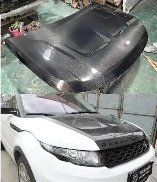 New！ Real Carbon Fiber Bonnet For Land Rover Range Rover Evoque 2016 2017 2018 2019 2020 2021 2022 SVR Front Engine Hood Vent Co